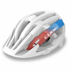 Cube Offpath Teamline MTB Fahrrad Helm Weiß/blau/rot 2023
