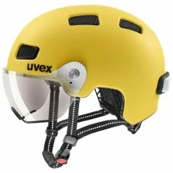Uvex Rush Visor City Fahrrad Helm Matt Gelb 2023